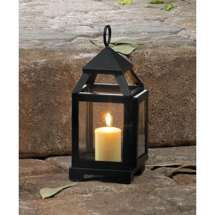 Gallery of Light Glass Black Metal Lantern Candle Holder For Decorative Outdoor Candles, photo 6 of 7