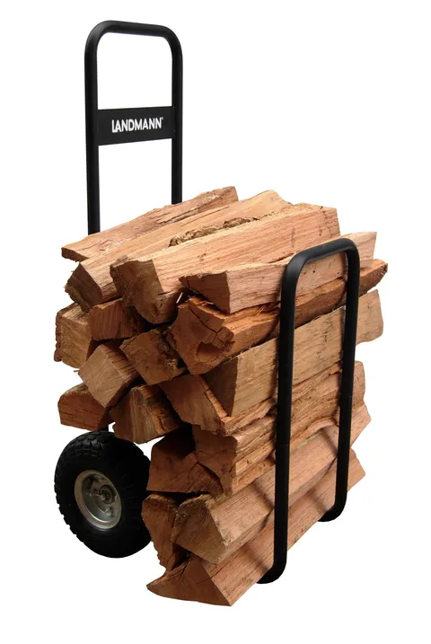 Landmann Black Firewood Caddy With Black Cover