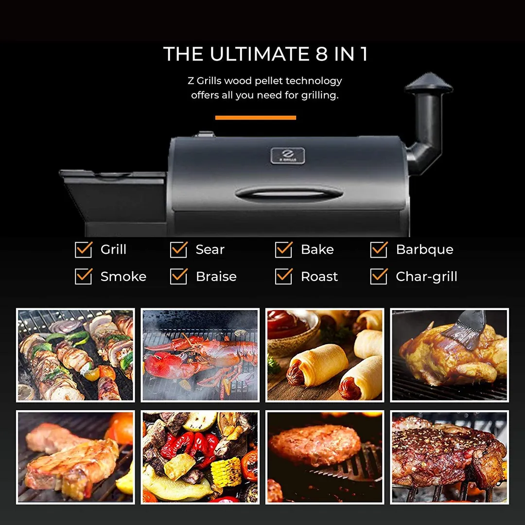 Z Grills Wood Pellet Grill & Smoker with Patio Cover, 7 in 1- Grill,700 Cooking Area, Roast, Sear, Bake,Smoke, Braise and BBQ with Electric Digital Controls for Outdoor, photo 2 of 11