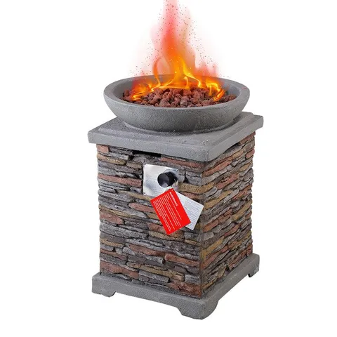Gas Fire Pit with Stone wall modeling.