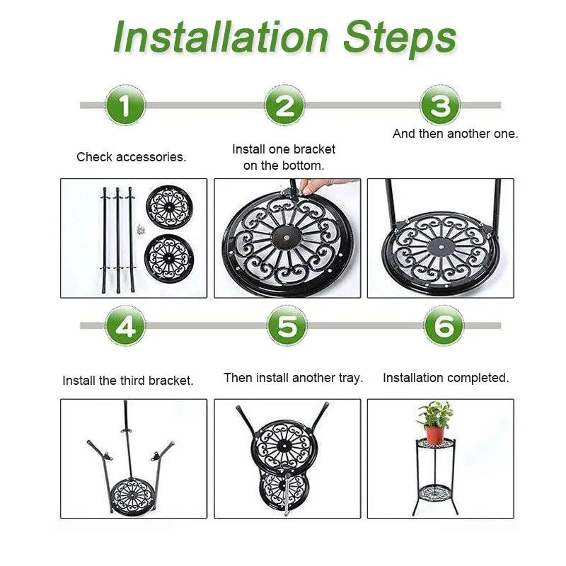 2-Tier Iron Potted Plant Stands Flower Pot Holder Rack,Garden & Home, photo 8 of 8