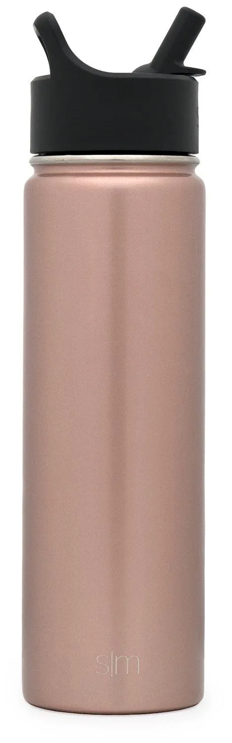 Simple Modern 22 oz Summit Water Bottle with Straw Lid - Gifts for Hydro Vacuum Insulated Tumbler Flask Double Wall Liter - 18/8 Stainless Steel -Rose Gold, photo 7 of 7