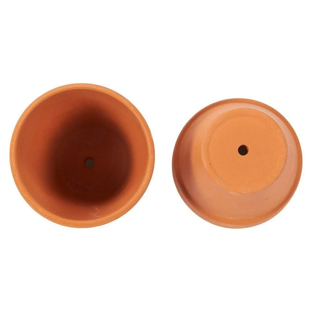 9-Pack 3.5" Terra Cotta Pots, Mini Small Terracotta Flower Clay Pots Planters for Plants with Drainage Holes, Ceramic Pottery Nursery Indoor Outdoor Garden Gardening for Cacti and Succulent 3.5 inches, photo 4 of 5