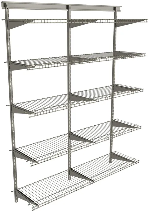 St-6048-Ask Shelftrack 48 × 60 in Adjustable 5 Shelf Kit - Nickel