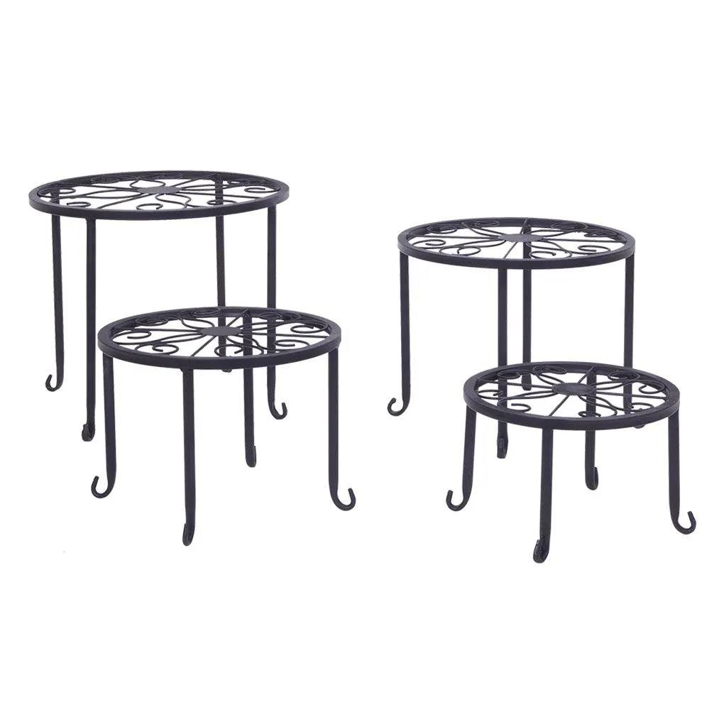 4pcs Plant Shelves Metal Plant Stand Potted Irons Planter Supports Floor Flower Pot Round Rack Display, photo 5 of 7