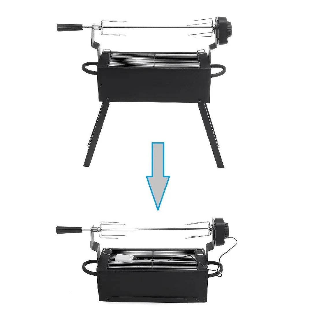 Portable Barbecue Grill - Stainless Steel Roasted Lamb Stove Full Automatic Rotating Household Electric Charcoal Small Shelf Grilled Lamb Chops Roast Chicken Outdoor Grill Grill, photo 7 of 13