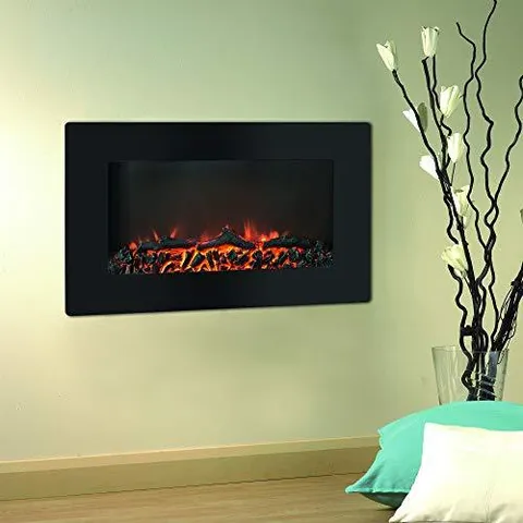 CAMBR30WMEF-2BLK 30" Wall Mount Electronic Fireplace With Logs
