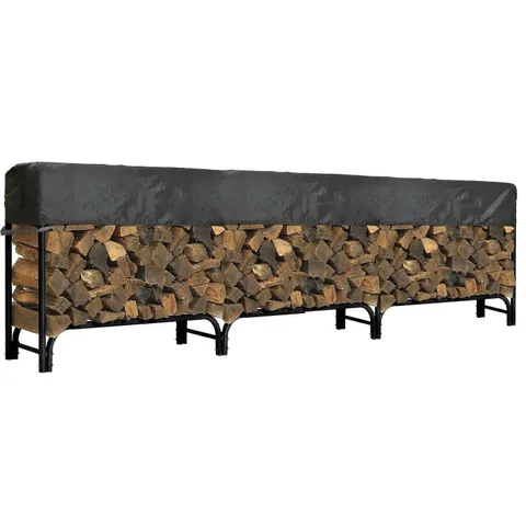 Outdoor Firewood Log Rack Cover - 144 in long · 24 in wide · 20 in high - Short Top Cover - Sunray Protected