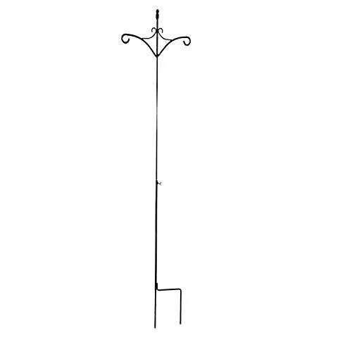 Ashman 91 Inch Adjustable Shepherds Hook with Twin Hooks 5/8 inches Thick, Super Strong, Rust Resistant Steel Hook for Hanging Plant Baskets, Bird Feeders, Lanterns, Wind Chimes and use at Weddings, photo 2 of 7