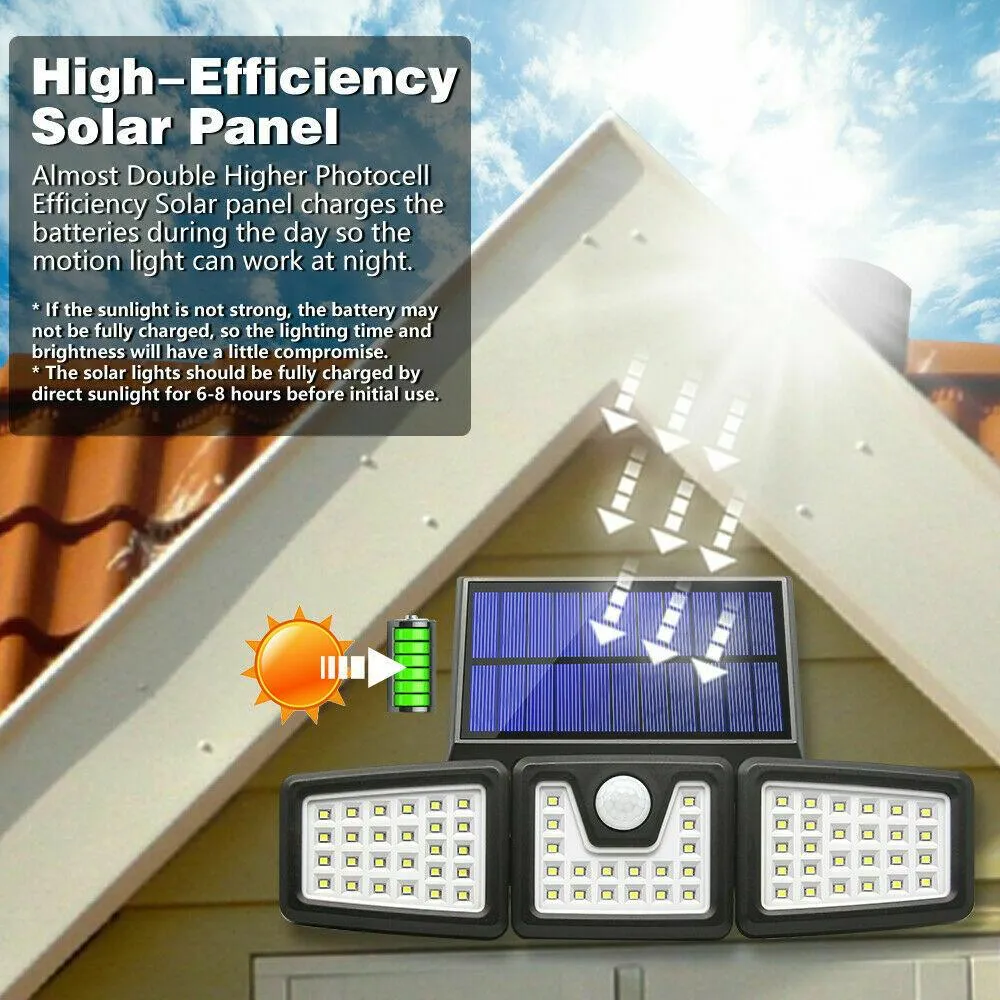 Unbrand 2 Pack - Solar Lights Outdoor, AmeriTop 800LM Wireless LED Solar Motion Sensor Lights Outdoor; 3 Adjustable Heads, 270° Wide Angle Illumination, IP65 Waterproof, Security LED Flood Light, photo 4 of 7