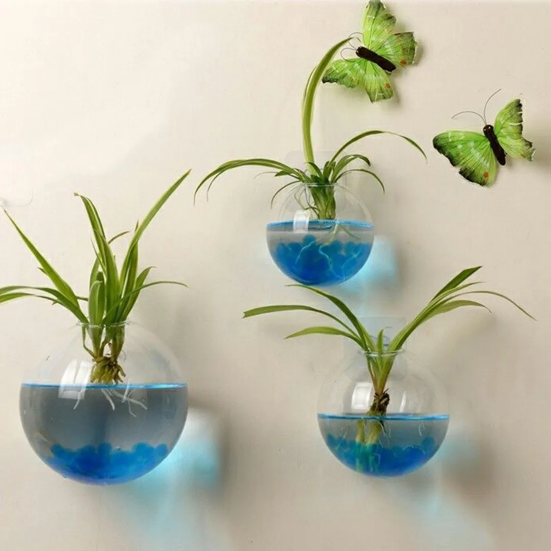 Zoiuytrg Hanging Flower Pot Glass Ball Vase Terrarium Wall Fish Tank Aquarium Container, photo 3 of 6