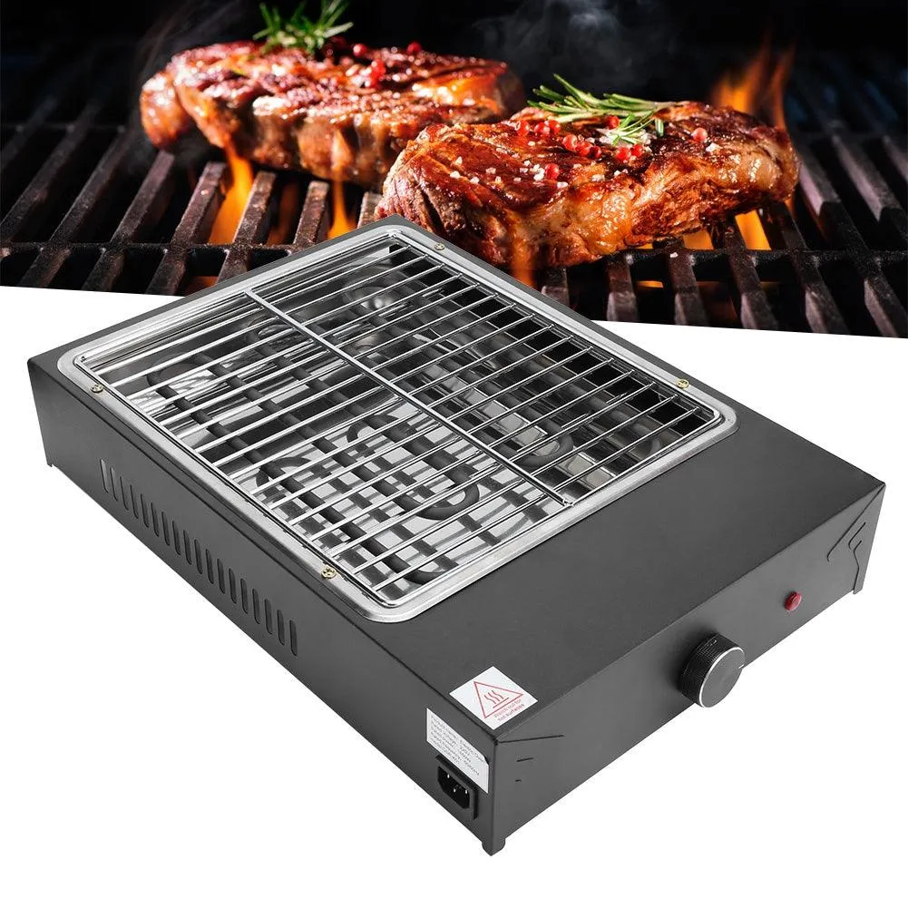 LYUMO Electric Grill, Portable Electric Grill Removable Non Stick BBQ Plate for Indoor Outdoor Cooking Barbecue Tool, photo 2 of 11