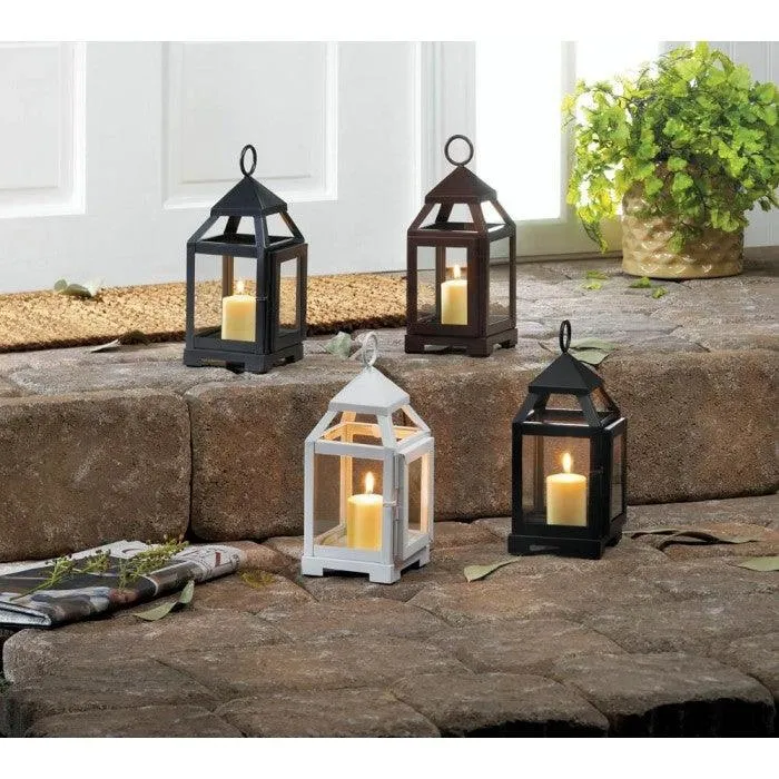 Gallery of Light Glass Black Metal Lantern Candle Holder For Decorative Outdoor Candles, photo 4 of 7