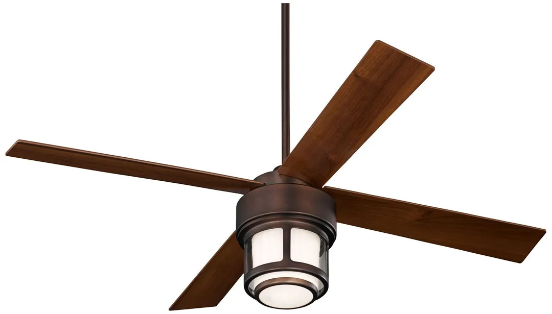 Casa Vieja 52" Casa Vieja Mission Outdoor Ceiling Fan with Light LED Remote Control Oil Brushed Bronze Damp Rated for Patio Porch, photo 5 of 6
