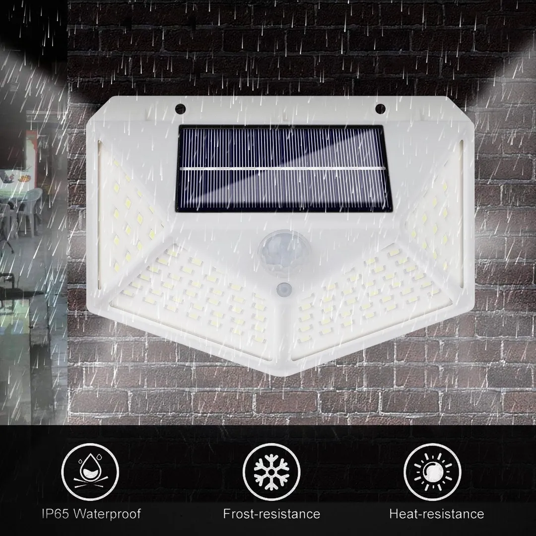 EEEkit Solar Lights Outdoor 100 LED, 3 Working Modes Wireless Motion Sensor Light Wall Lights with 270° Wide Angle, Security Solar Powered Lights for Front Door, Yard, Garage, Garden, Patio, Porch, 1/2 Pack, photo 7 of 9