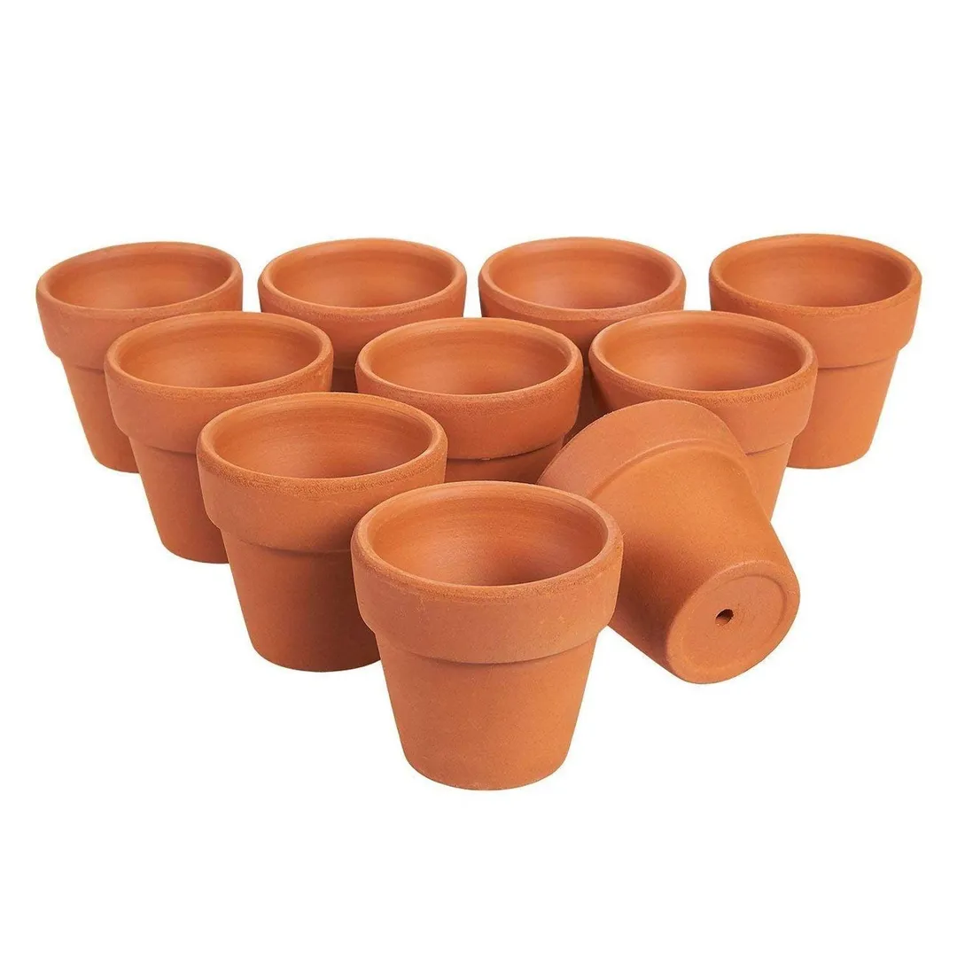 10-Pack 2.6" Terra Cotta Pots, Mini Small Terracotta Flower Clay Pots Planters for Plants with Drainage Holes, Ceramic Pottery Nursery Indoor Outdoor Garden Gardening for Cacti & Succulent 2.6 inches, photo 7 of 7