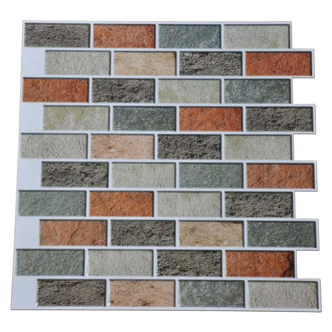 Art3d Peel and Stick Kitchen Backsplash Self Adhesive Subway Tile, 12"x12" Faux Stone Mosaic (1 Sheet), photo 3 of 4