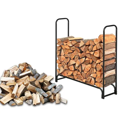 4 ft Wrought Iron Fireplace Firewood Log Rack
