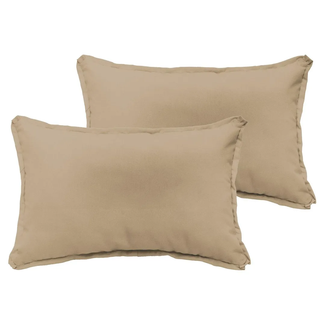 Mozaic Company Sunbrella Outdoor Lumbar Pillow with Flange Edge - Set of 2, photo 3 of 9
