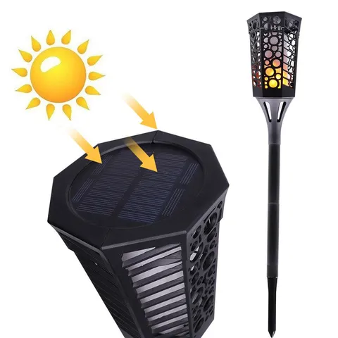 Solar Torch Light Flame Flickering Lamp Outdoor Solar Powered Landscape Decoration for Garden Yard Lawn;Solar Torch Light Flame Flickering Lamp Solar Powered Landscape Decoration