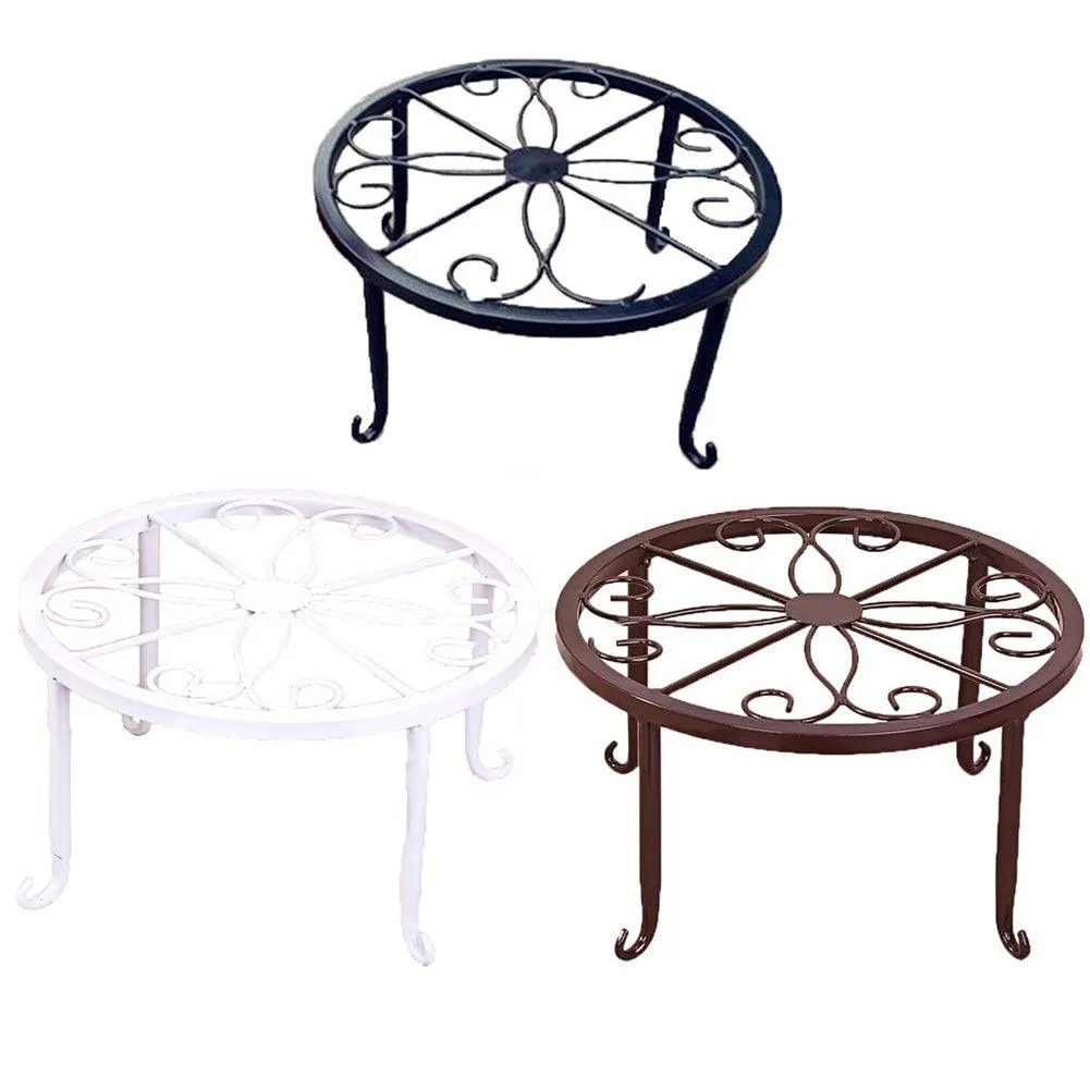 Yesbay Plant Stand Floor Flower Pot Rack Round Iron Home Garden Indoor Balcony Decor, photo 2 of 5