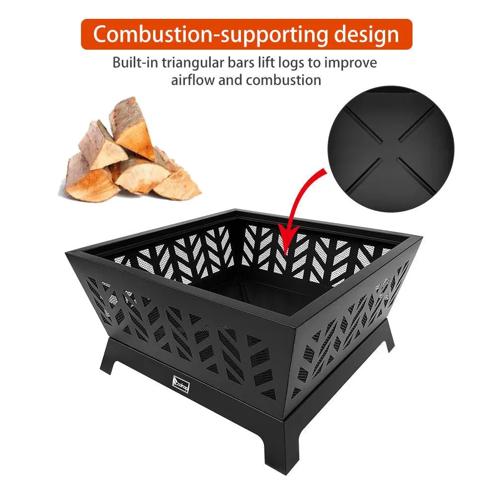 NuFazes Zokop Yl013F/26 Inch Outdoor Wood Fire Four-Corner Pits / Heater / Heater / Black, photo 4 of 6