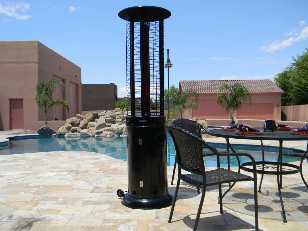 Hiland AZ Patio Heaters Commercial Infrared Flame Glass Tube Patio Heater in Black, photo 2 of 6