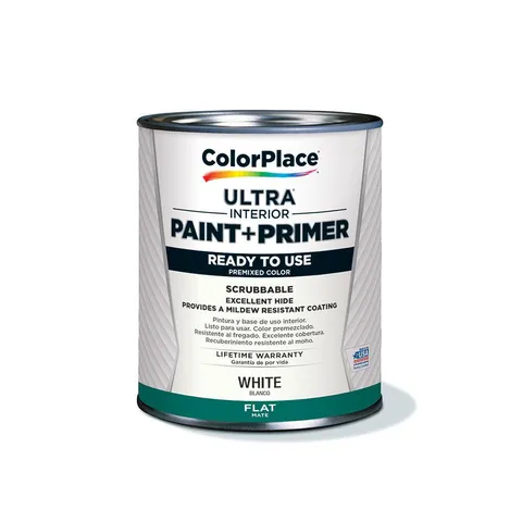 ULTRA Interior Paint & Primer, White, Flat, 1 Quart