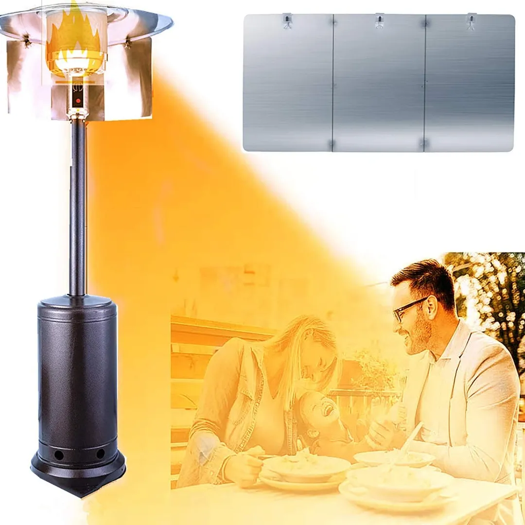 HTOCINQ Patio Heater Reflector Shield, Heat Reflector Shield Outdoor Heater Foldable Heat Focusing Reflector for Round Natural Gas and Propane Patio Heaters Reflector Shield, photo 4 of 11