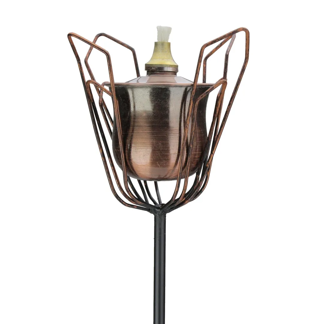 Northlight 30" Flower Shape Garden Oil Lamp Outdoor Patio Torch - Brushed Copper, photo 3 of 4