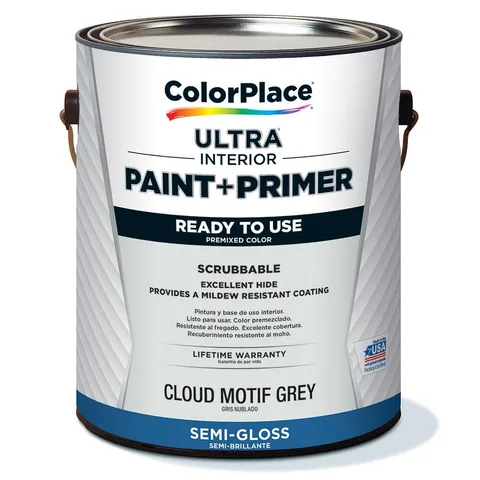 ULTRA Interior Paint & Primer, Cloud Motif Grey, Semi-Gloss, 1 Gallon