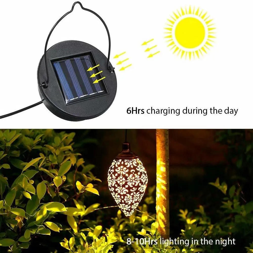 GENKENT Hanging Solar Lights Solar Lantern LED Garden Lights, Waterproof LED Lights, Outdoor Hollow Art Hanging Decor, photo 6 of 6