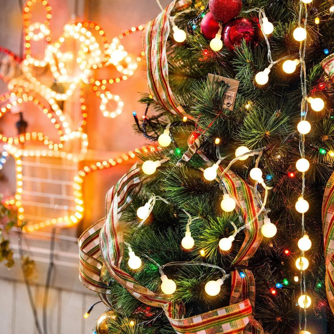 Urhomepro 19.68ft 20 LEDs Globe Christmas String Lights Starry Fairy Lights with Remote Control, Room Decor Ball String Lights for Outdoor Indoor Bedroom Garden Patio Wedding Christmas Tree, Warm White, Q7245, photo 3 of 11
