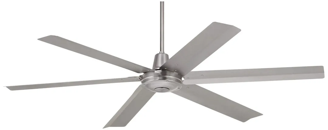 Casa Vieja 60" Casa Vieja Modern Industrial Outdoor Ceiling Fan with Remote Brushed Steel Damp Rated for Patio Porch, photo 2 of 7