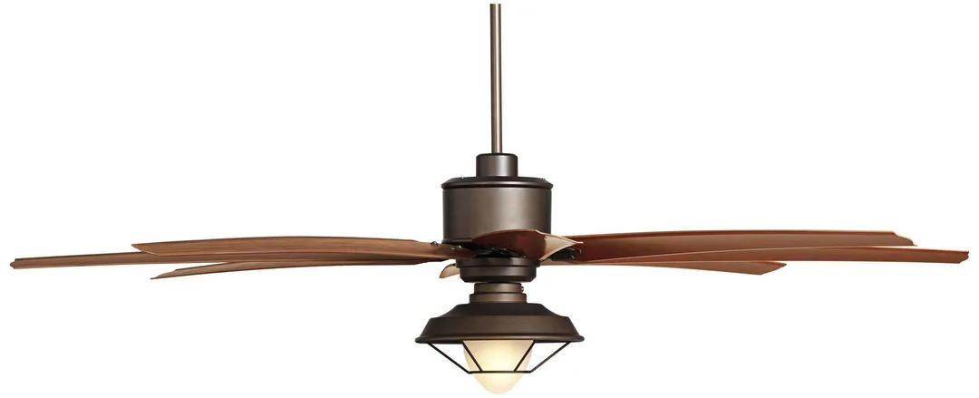Casa Vieja 72" Casa Vieja Outdoor Ceiling Fan with Light LED Remote English Bronze Cherry Blades Frosted Glass Damp Rated for Patio Porch, photo 6 of 6