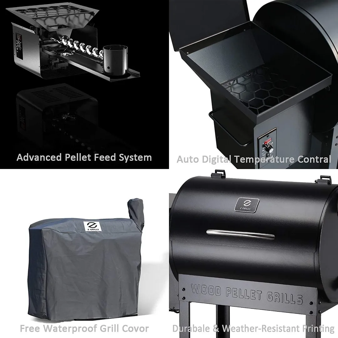 Z Grills ZPG-7002 Wood Pellet Grill & Smoker, 8 in 1 BBQ Grill Auto Temperature Control, 700 sq inch Cooking Area, Black, photo 6 of 6