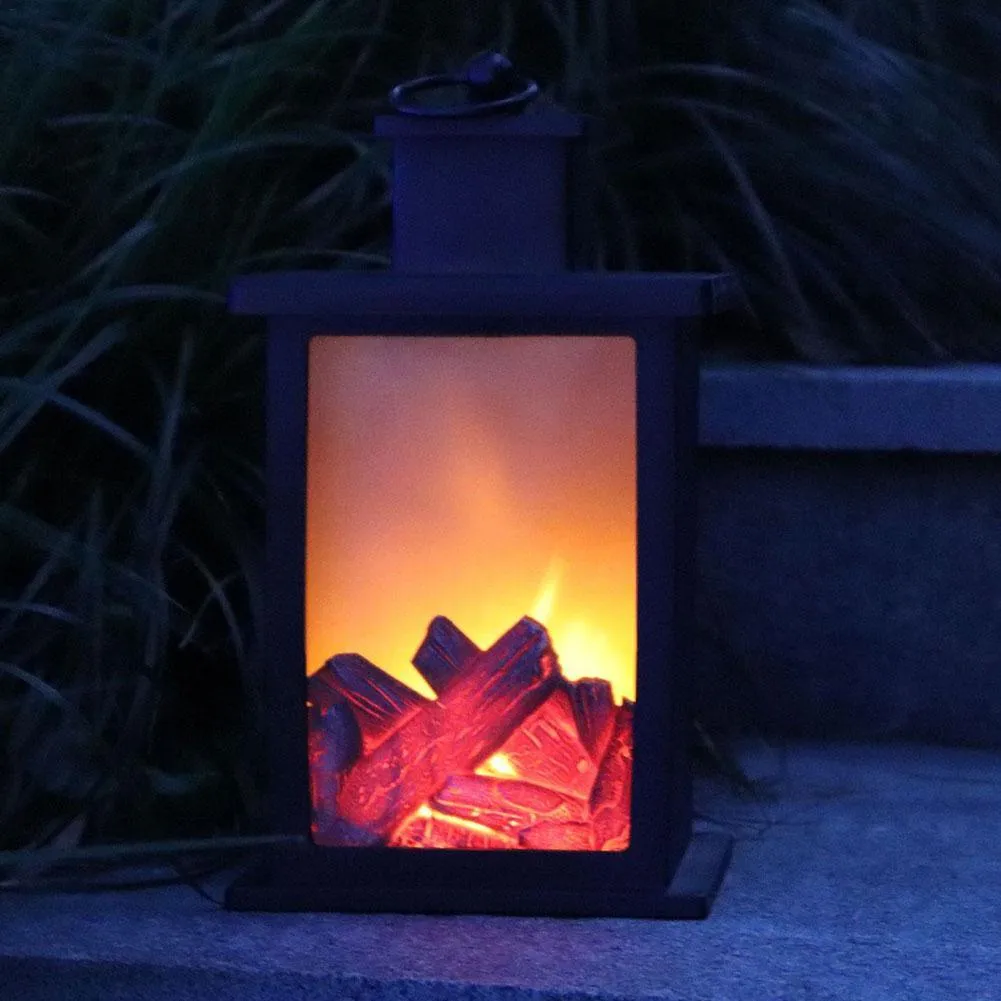 AUTCARIBLE LED Fireplace Lantern Light Hand-Held Hanging Lamp for Home Festival Decoration Outdoors Lighting, photo 5 of 9
