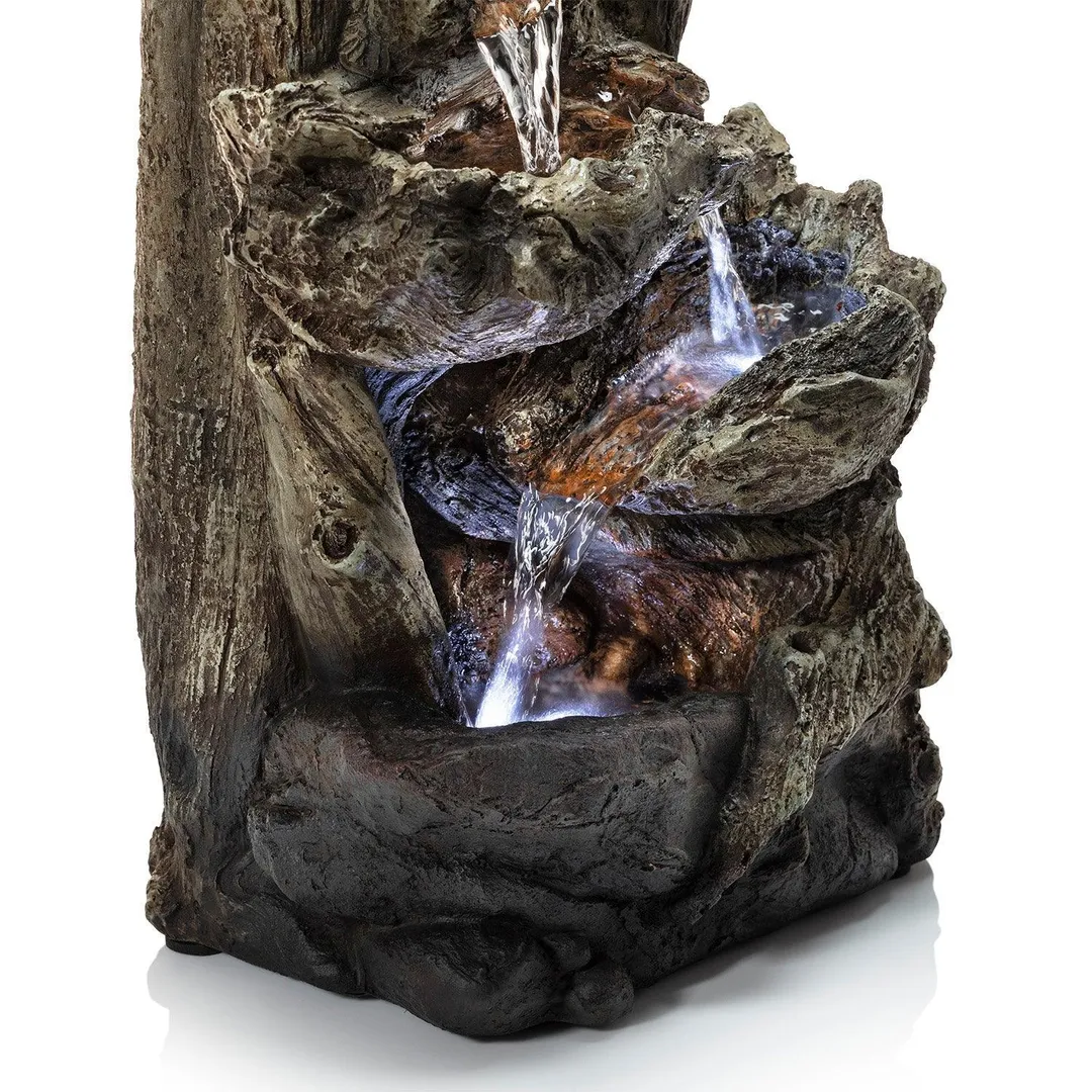 Alpine Corporation Tiered Log Tabletop Fountain with LED Lights, photo 11 of 11