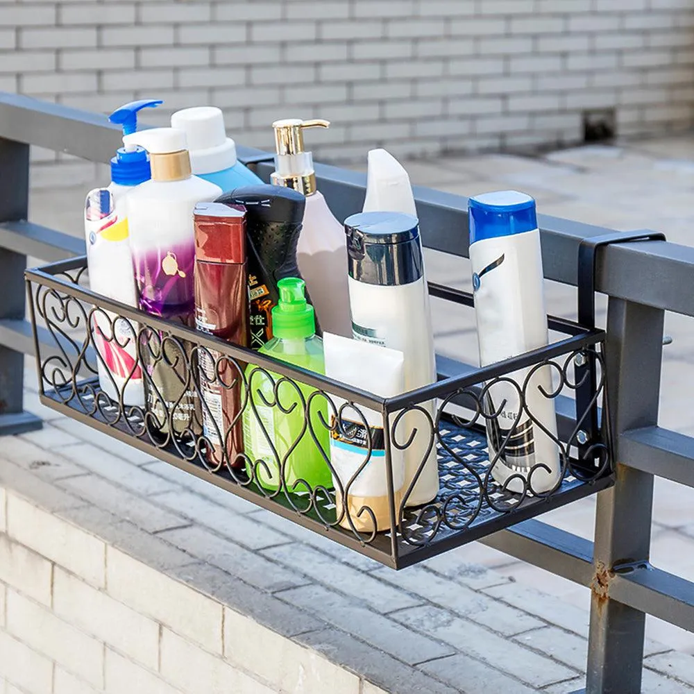 Flower Pot Stand Rack Deck Rail Flowerpot Railing Shelf Balcony Rail Planter Shelf Fence Railing Flower Pots Holder, photo 5 of 7