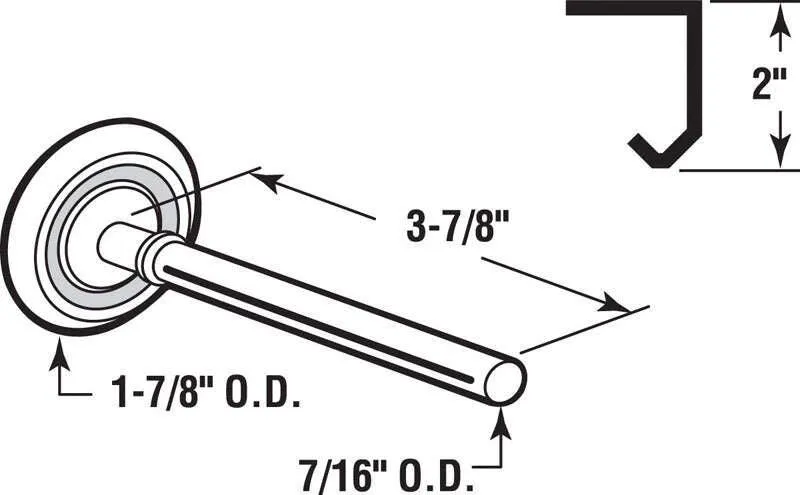 Prime-Line 0.44 in. W X 4 in. L X 1-7/8 in. D Steel Garage Door Roller, photo 2 of 2