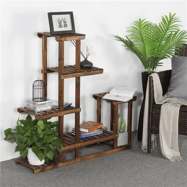 6-Layer Wooden Flower Stand Plant Display Stand Shelf Indoors & Outdoors, photo 3 of 7