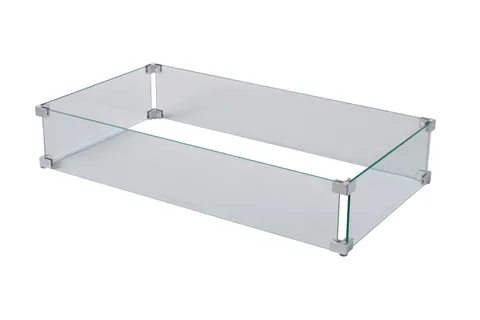 Tempered Glass Wind Guard For Rectangular Fire Pits