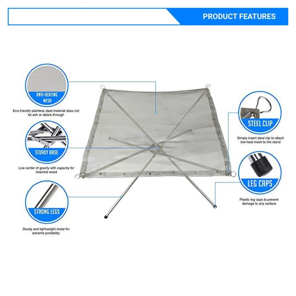 KUDOSALE 16.5 inch Portable Outdoor Fire Pit ,Collapsing Steel Mesh Fireplace - Perfect for Camping, Backyard and Garden - Carrying Bag Included, photo 4 of 6
