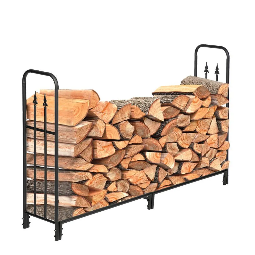 Zimtown Outdoor Firewood Racks Steel Wood Storage Log Rack Holder Black, photo 4 of 7