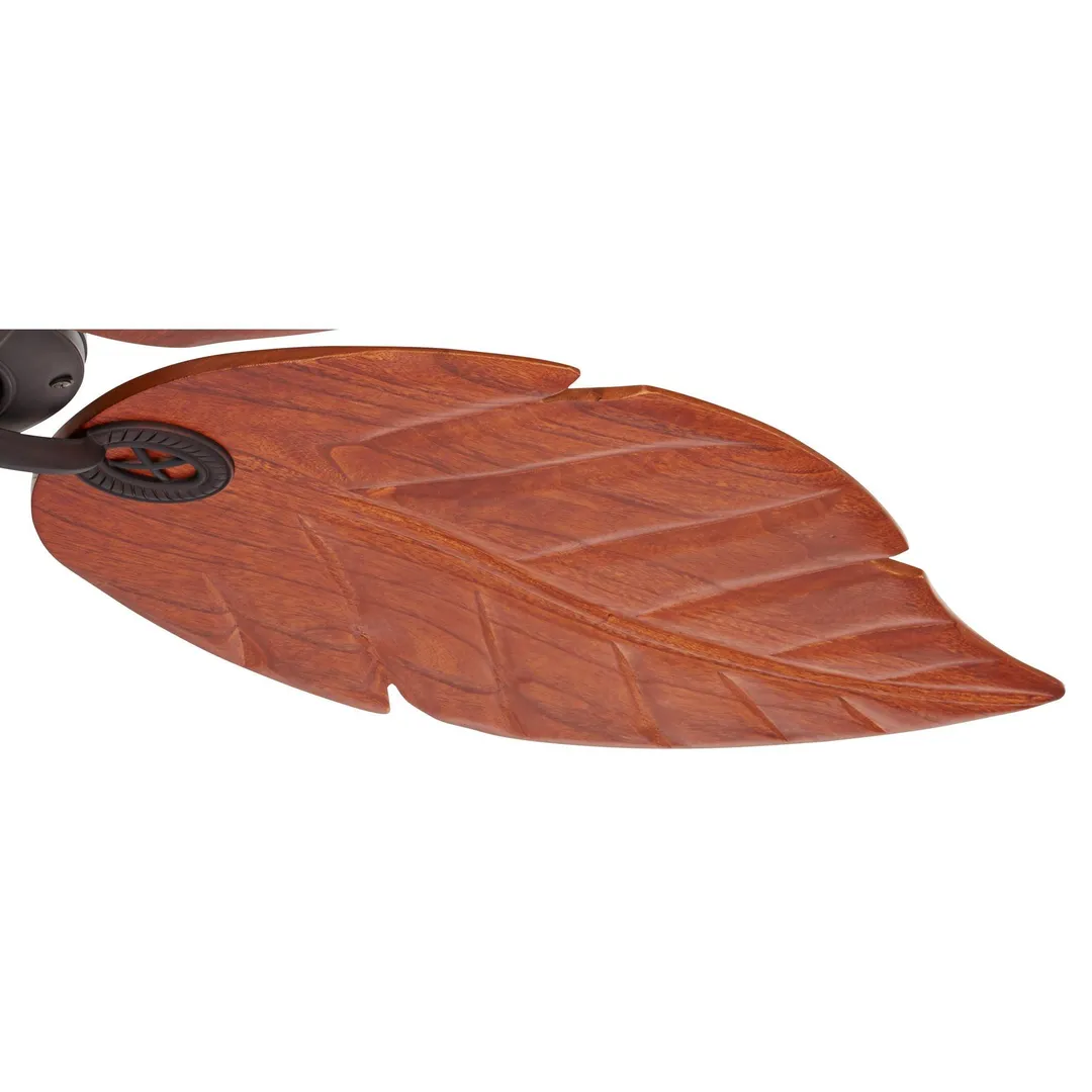 Casa Vieja 60" Casa Vieja Tropical Outdoor Ceiling Fan Oil Rubbed Bronze Walnut Wood Leaves Damp Rated for Patio Porch, photo 6 of 6