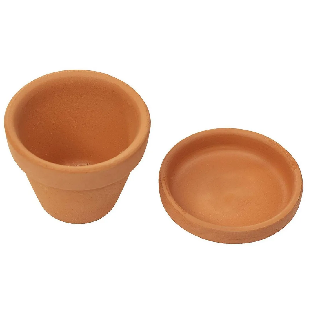 16-Pack Terra Cotta Pots with Saucer, Mini Small Terracotta Flower Clay Pots Planters with Saucer Ceramic Pottery Nursery Indoor Outdoor Gardening for Cacti & Succulent Plants, Brown 2.2 x 1.9 inches, photo 8 of 8