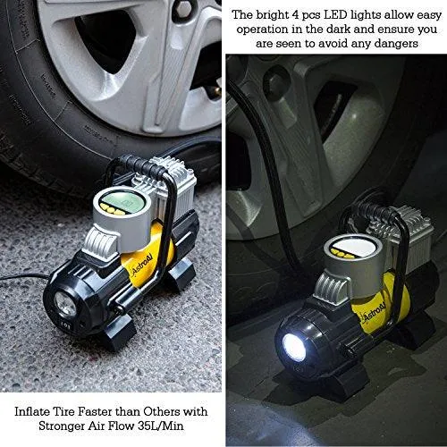 AstroAI Air Compressor Pump, 100 PSI 12V Electric Portable Digital Tire Inflator with Extra Nozzle Adaptors and Fuse for Car Bike Tires and Other Automobiles, photo 6 of 9