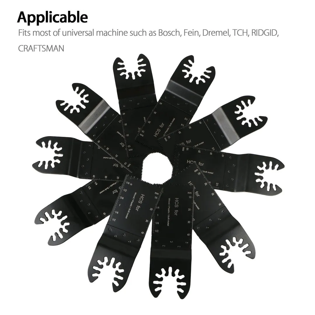 TSV 10Pcs Professional Oscillating Saw Blades, Great Carbon Steel Oscillating Saw Blades With Depth Markers for Making Accurate Cuts, Compatible with Bosch, Fein, Dremel, TCH, RIDGID, CRAFTSMAN, photo 5 of 8
