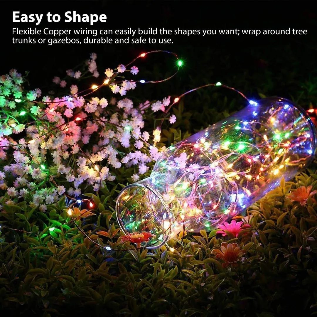EEEkit 1/2Pcs 78.7ft Outdoor Solar String Lights,240 LED Solar Fairy Lights with 8 Lighting Modes Waterproof, Flexible Copper Wire String Lights,Christmas Decoration for Home Garden Wedding Holiday Party, photo 6 of 9