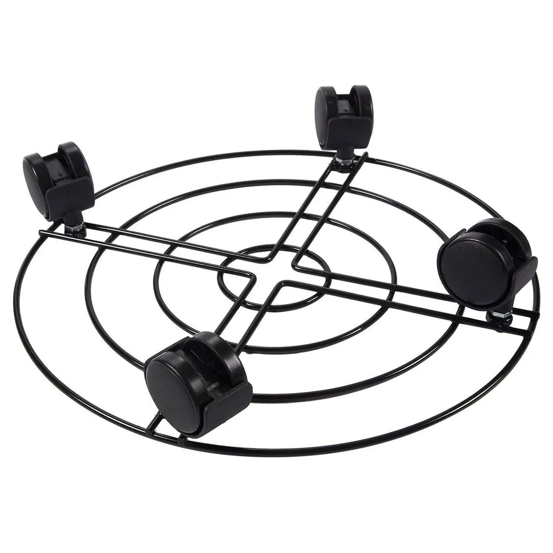 12.5" Iron Plant Caddy with Heavy Duty Wheels Casters, Metal Plant Dolly Rolling Flower Pot Planter Stand Mover on Round Rack, Rustproof for Indoor Outdoor Home Garden Patio, Black 12.5 inches, photo 6 of 7